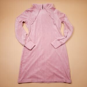 Juicy Couture Black Label Pink Velour Short Sleeve Hooded Dress Size US XS